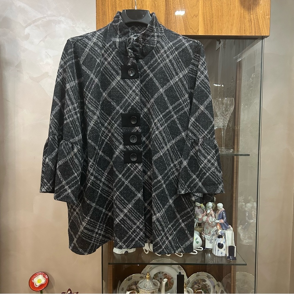 Plaid Black and Gray Women's Jacket